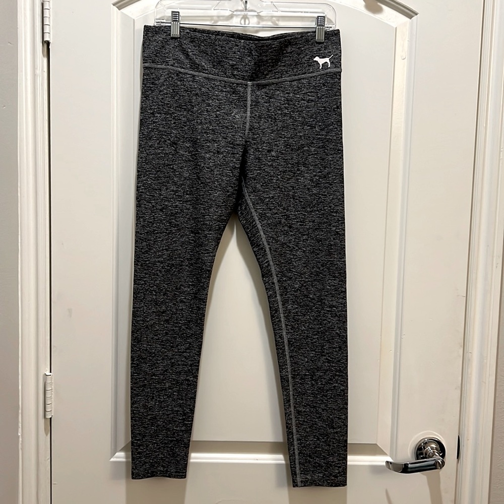 Heather grey Pink yoga pants, size M